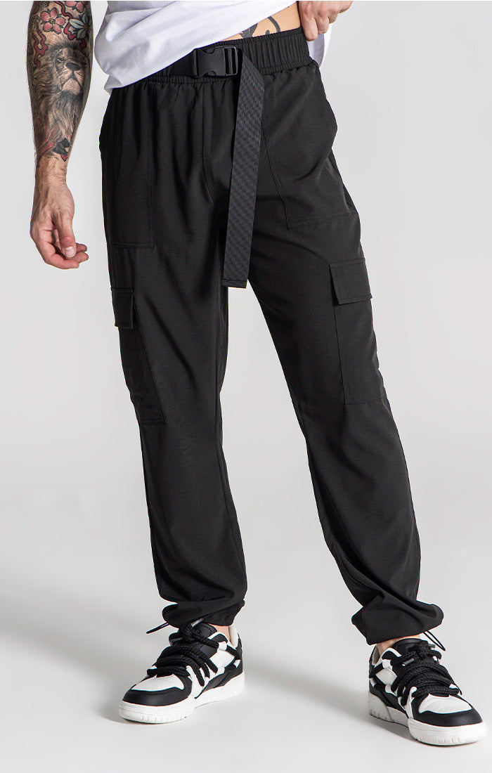 Black Tech Cargo Pants