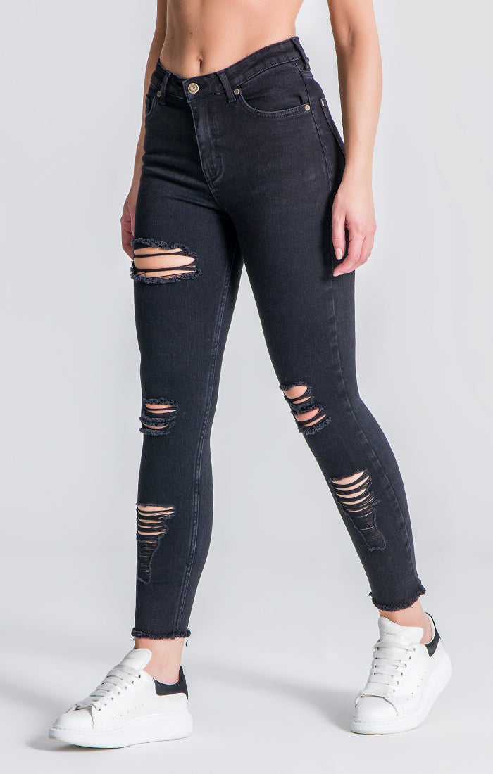 Black RR Distressed Jeans