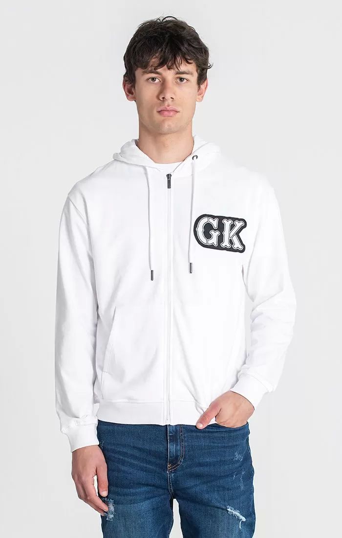 zip jackets / White Hoodie Jacket