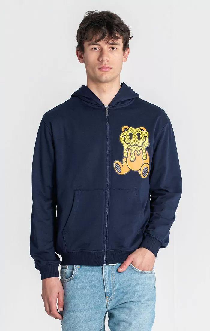 zip jackets / Blue Melting Bear Hoodie Jacket