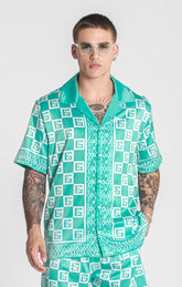 shirts / Green Checkers Satin Shirt