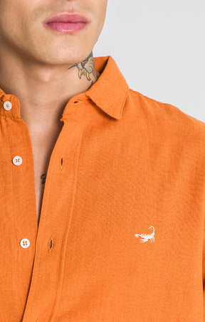 shirts / Orange Linen L/S Shirt