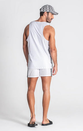 tank tops / White Multiply Tape Tanktop