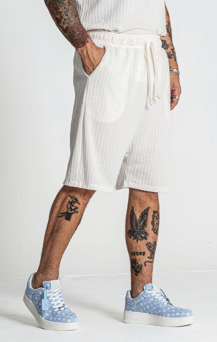 shorts / White Waffle Loose Shorts