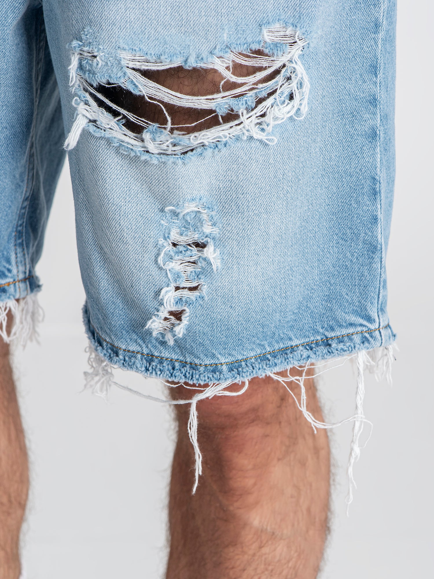 shorts / Light Blue Distressed Denim Shorts