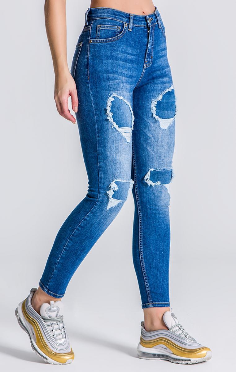 Medium Blue RR Ripped And Repair Jeans