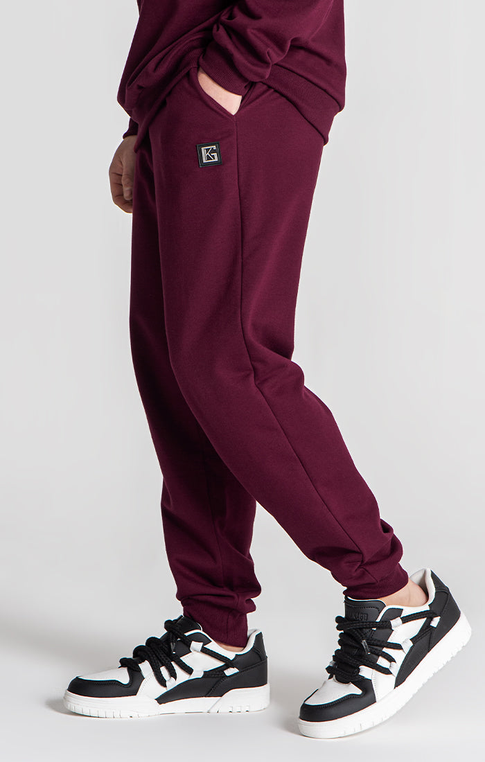 Burgundy Mad Bear Joggers