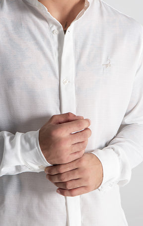 White Linen Grandad Shirt