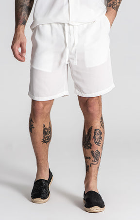 White Linen Shorts