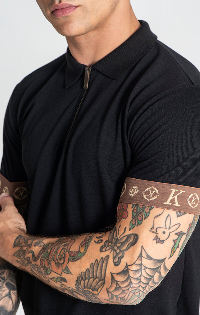 Black ChoKo Zip Polo