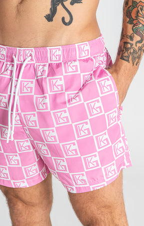 Pink Checkers Swimshorts