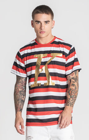 Red K Striped Tee