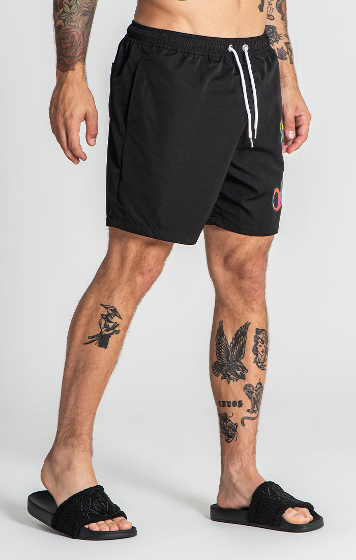 Black Gummy Swimshorts