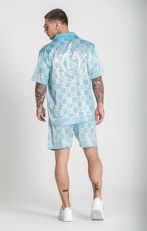 Blue Checkers Satin Shirt