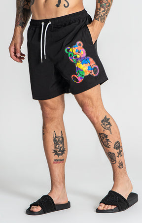 Black Gummy Swimshorts