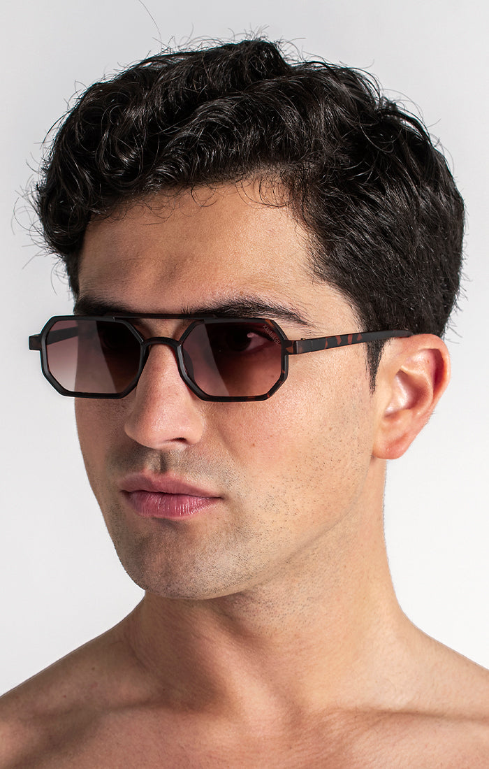 Brown Hexa Sunglasses