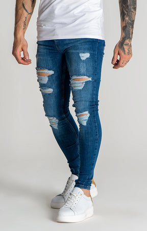 Dark Blue Core Destroyed Jeans